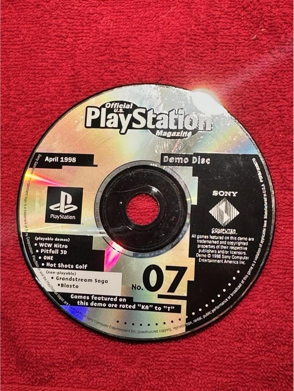 Playstation Magazine Demo Disc # 07 April 1998 WCW Nitro Hot Shots Golf One